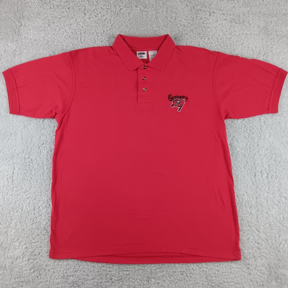 Vintage 2000 Tampa Bay Buccaneers Polo Shirt Mens XL Red The Edge NFL Cotton